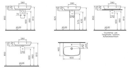 Раковина VitrA Shift 4382B003-0001 60