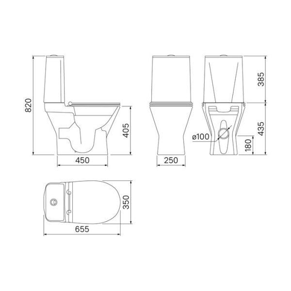 Унитаз-компакт безободковый IDDIS Edifice Rimless IDDIS EDKDIRBDDSLHEiLS24CW белый