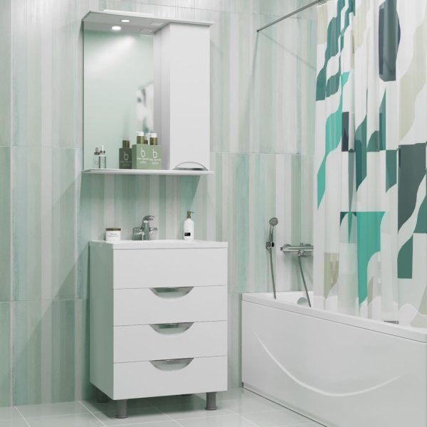 Тумба для ванной MIXLINE "ЭТЬЕН-58" под раковину РИМ 58 (MIXLINE) (ПВХ) (555157)