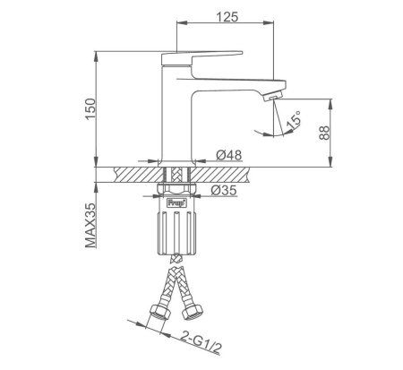 Смеситель для раковины Frap F85 F1085 хром