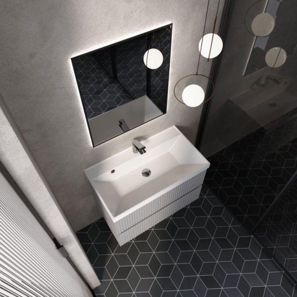 Тумба под умывальник подвесная AQUAme "S1" AQM900180GM 80 см., цвет серый.