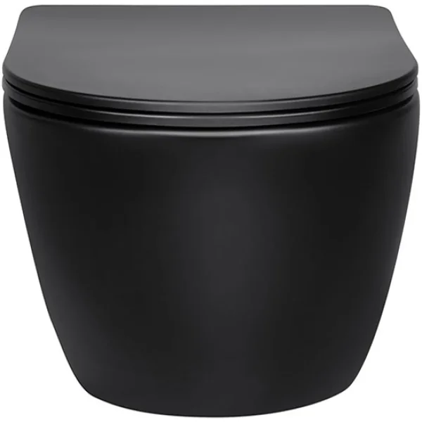 Унитаз подвесной Charus Skandenborg EWC700-125B безободковый, с сиденьем микролифт, черный матовый