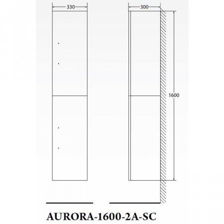 Шкаф-пенал BelBagno Aurora AURORA-1600-2A-SC-BL-P-R 33 bianco lucido