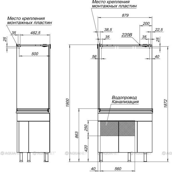 Тумба под раковину Aquanet Корнер 00158824 80 L белый
