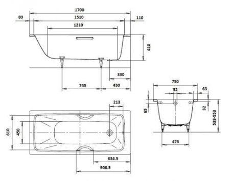 Ванна стальная Kaldewei Cayono Star 756 275600010001 170х75 см