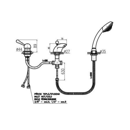 Смеситель Rav Slezak Labe L570.5SSM для ванны бронза