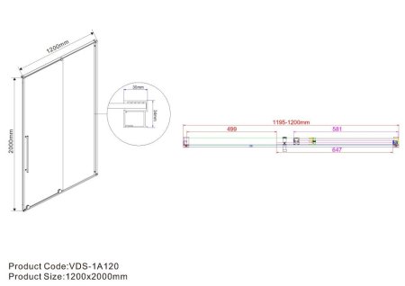 Душевая дверь Vincea Arno VPS-1A120CLB 120x200 прозрачное/черный