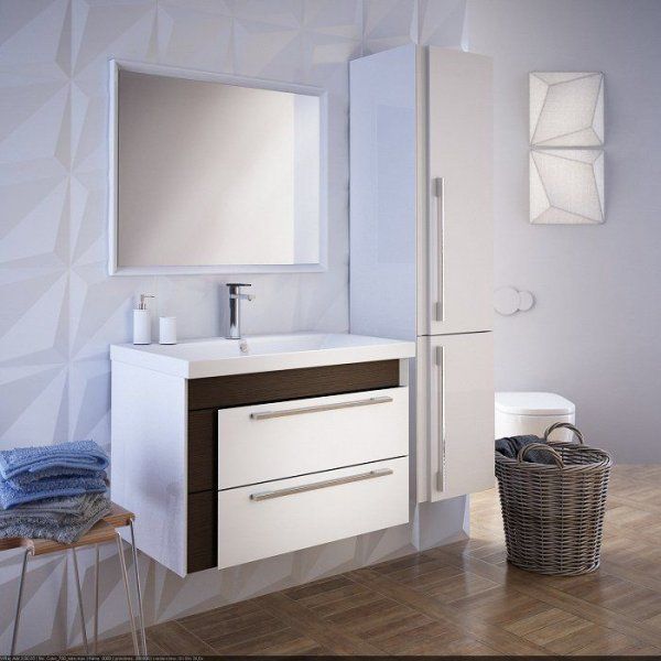 Тумба с раковиной IDDIS Color Plus COGAL9CN0WET0iYC95UGK белый/коричневый