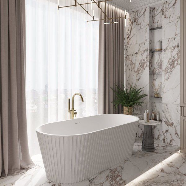 Ванна акриловая отдельностоящая Teymi Kati 170x80x58, белая матовая T130111