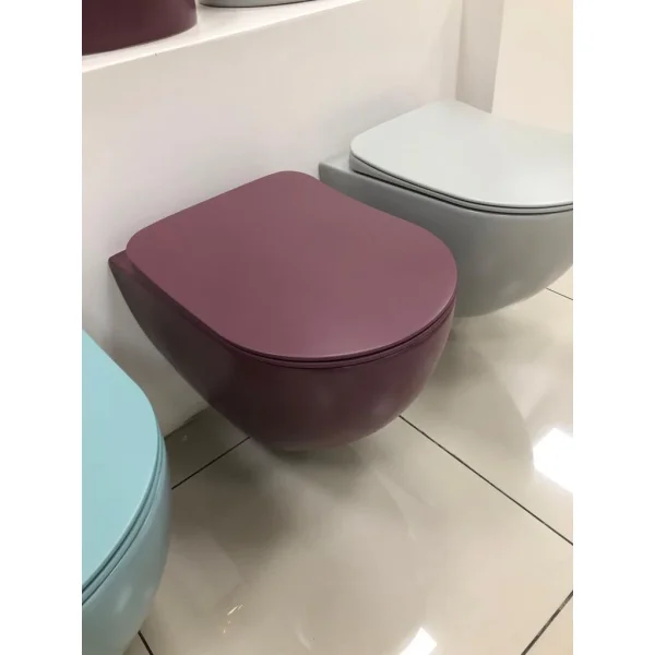 Унитаз подвесной Creavit Free FE322-11BR00E-0000 безободковый, бордовый матовый