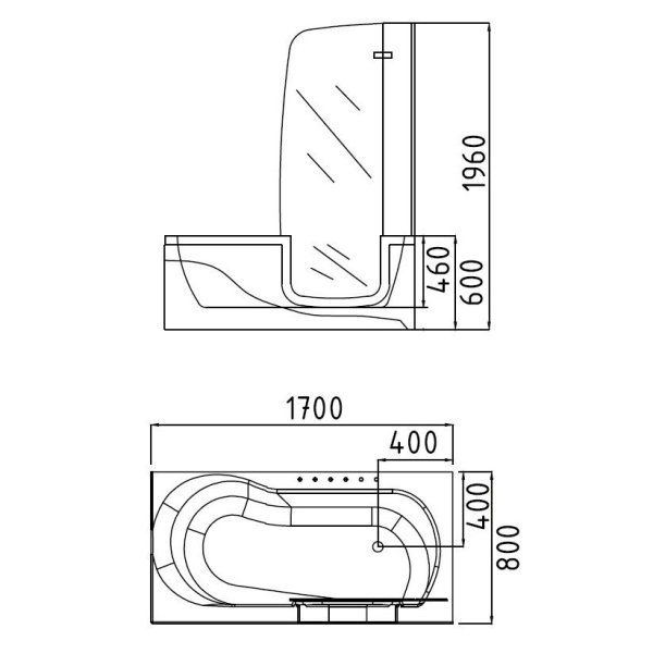 Акриловая ванна Gemy G9246 B R с гидромассажем