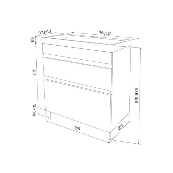 Тумба с умывальником IDDIS напольная с ящиками, белая, 80 см, Zodiac. Подходит ум. 3508000i28 (ZOSTD8KOCBQOFiTV95SDK)