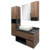 Зеркало-шкаф COMFORTY "Штутгарт-90" дуб тёмно-коричневый