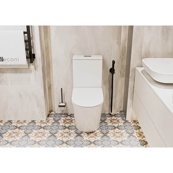 Унитаз-компакт Veconi Telle VTE-64T безободковый, торнадо, с сиденьем микролифт, белый