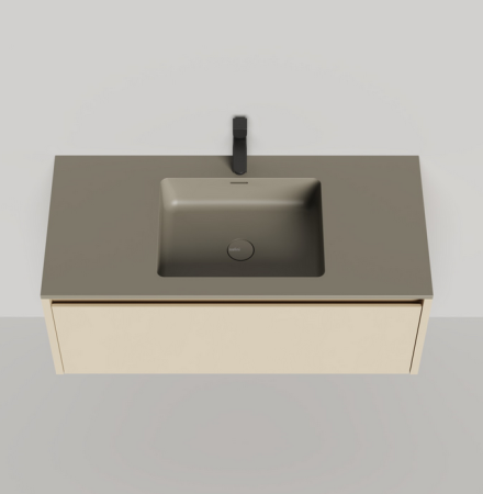 Тумба с раковиной Salini Domino 27D110ON 100 со столешницей, эмаль/гладкий фасад