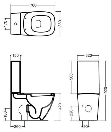 Унитаз-компакт Hidra Ceramica Dial DL12 белый