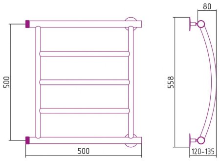 Полотенцесушитель водяной Стилье Минор 0602 50х50 хром