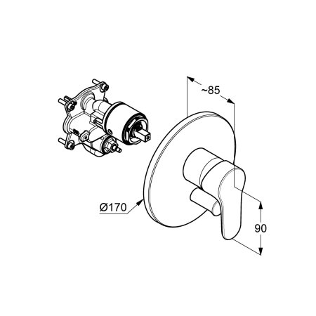 Встраиваемый смеситель для ванны Kludi OBJEKTA 326500575 хром