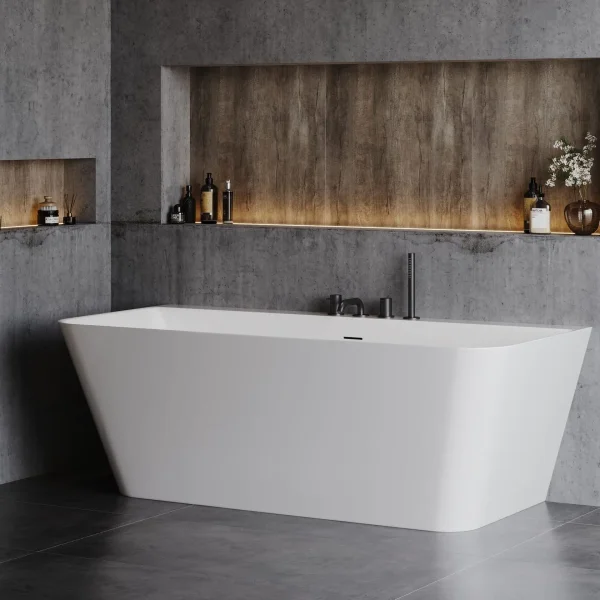 Смеситель на борт ванны AQUAme Siena AQM6219MB с душевым гарнитуром, черный матовый