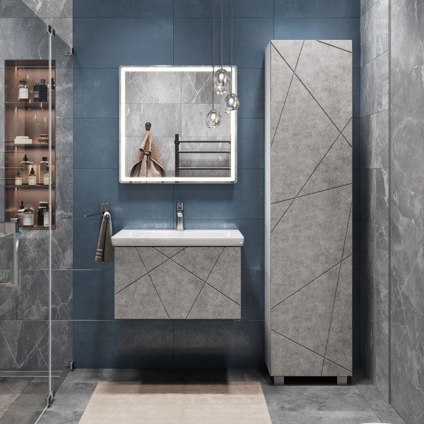 Тумба VIGO Geometry под раковину Geometry 700-0-1 (Como) навесная бетон (034 бетон)