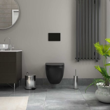 Унитаз подвесной Teymi Lina S Black черный матовый безободковый, сиденье микролифт T40111