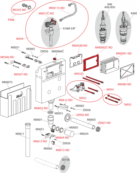 Смывной бачок скрытого монтажа AlcaPlast Basicmodul  AM112