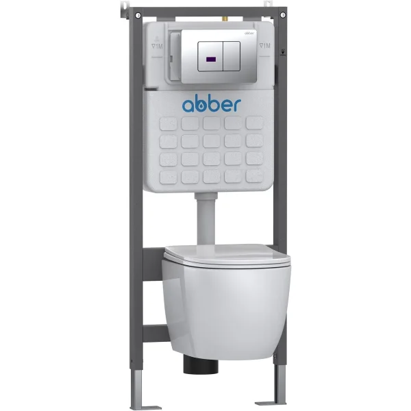 Кнопка смыва Abber AC0122S для инсталляции, сенсорная, питание от батареи, хром