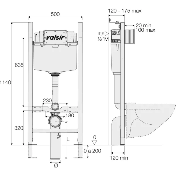 Инсталляция для унитаза Valsir Winner S VS0853202