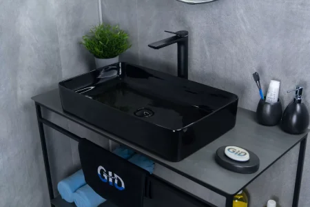 Раковина накладная Gid BL9396 53346, Черный глянцевый