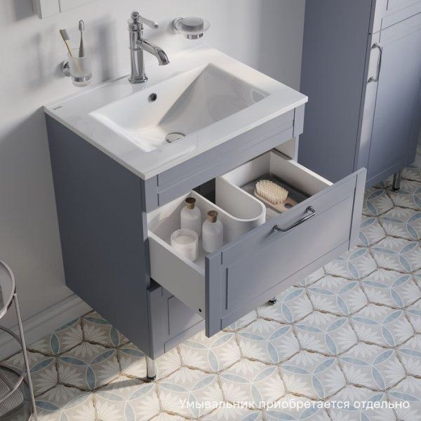 Тумба напольная, 60 см, светло-серый, Oxford, IDDIS, OXTZF6QD0LQF0iFY95ES подходит умыв. 0136000i28