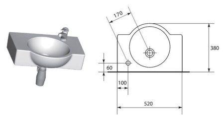 Раковина Cersanit Nano UM-N50/1-P  50 R