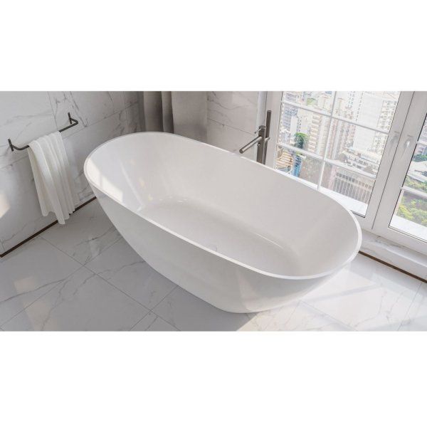 Ванна из искусственного камня Whitecross Onyx D 0207.160075.100 160x75 белый глянцевый