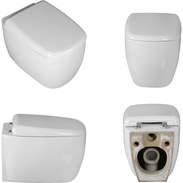 Унитаз подвесной Ceruttispa Romina Aria CT10613 безободковый, торнадо, с сиденьем микролифт, белый