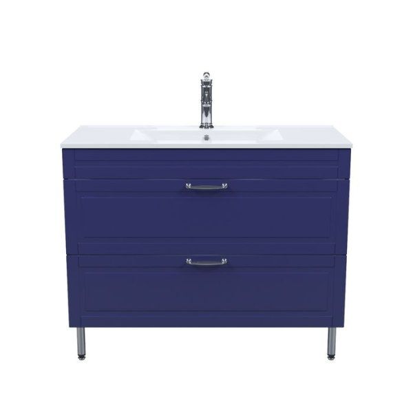 Тумба IDDIS с умывальником, напольная, 100 см, синий, Oxford (OXSSF1PT0NZG1iSM95KYK)
