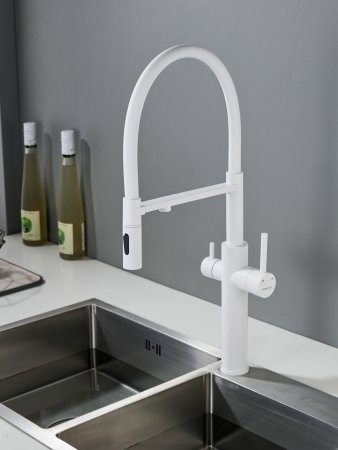 Смеситель для кухни Shevanik S478C, Белый