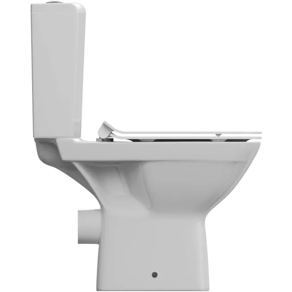 Унитаз-компакт Cersanit Carina KO-CAR011-3/5-COn-S-DL безободковый, с сиденьем микролифт, белый