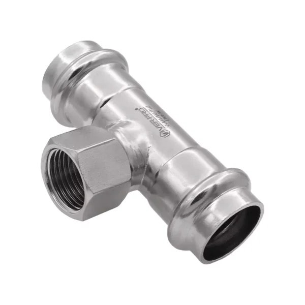 Тройник с переходом на внутреннюю резьбу из нержавеющей стали 15×1/2″×15 Ver-pro VPTF15315