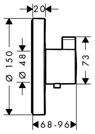 Термостат Hansgrohe ShowerSelect S 15741000 для душа хром