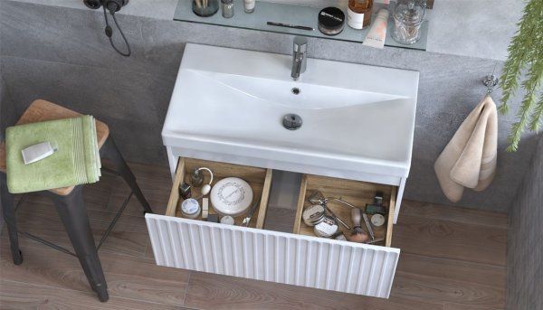 Тумба подвесная Velvex Compo 80.1Y, белый (tp.COM.9696.80.1Y белый глянец)