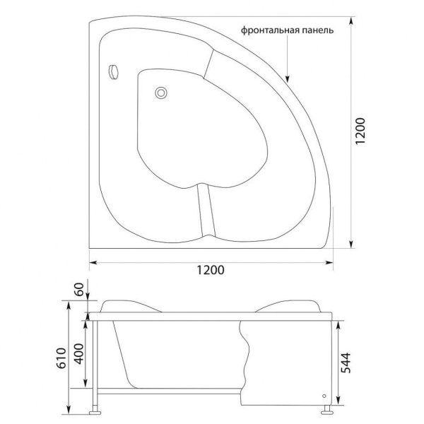 Акриловая ванна Aquanet Fregate 00203935 120х120