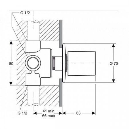Переключающий вентиль Ideal Standard Ceratherm 100 A4657AA хром