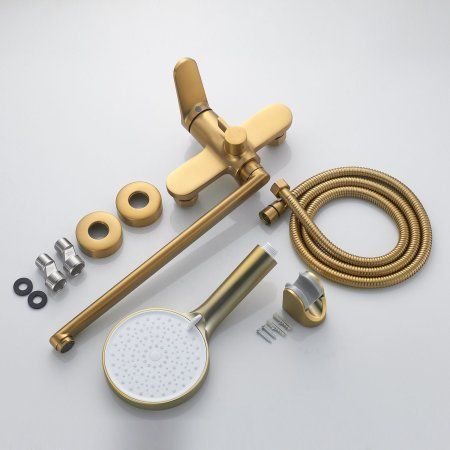 Смеситель для ванны однорычажный  Shevanik S4322G, Золотой сатин