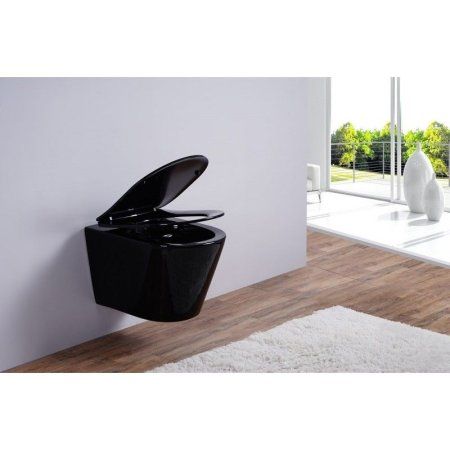 Унитаз подвесной Esbano Clavel безободковый, черный