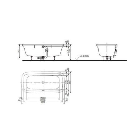 Ванна акриловая Toto NC PAY1740PWEE 170х85