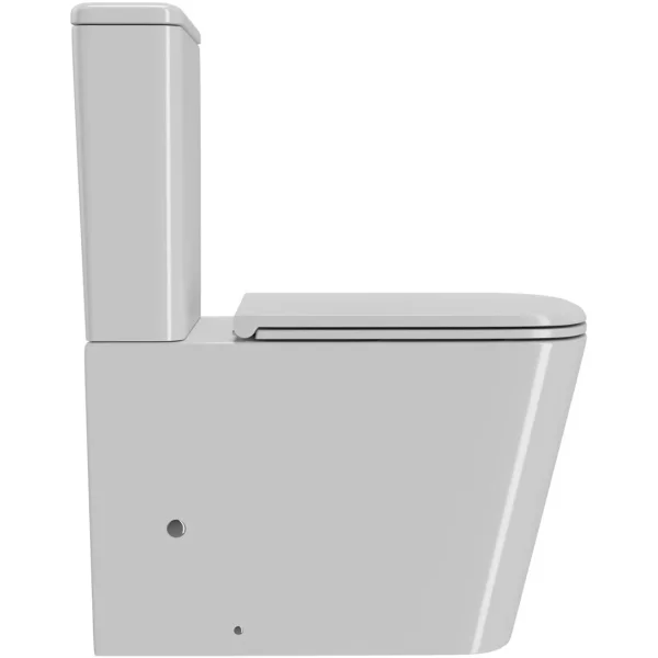 Унитаз-компакт Point Ника PN42081 безободковый, с сиденьем микролифт, белый