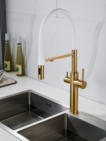 Смеситель для кухни Shevanik S478G, Золотой сатин