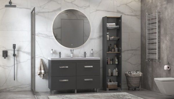 Пенал напольный Velvex  Orlando 190, серый (pn.ORL.40 графит)