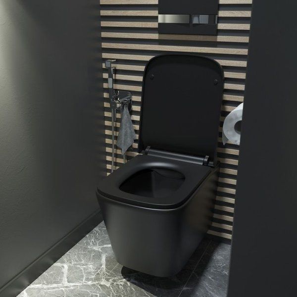 Унитаз подвесной IDDIS Bild, черный матовый (BIUFLRXB2BPLMiJQ25OL)