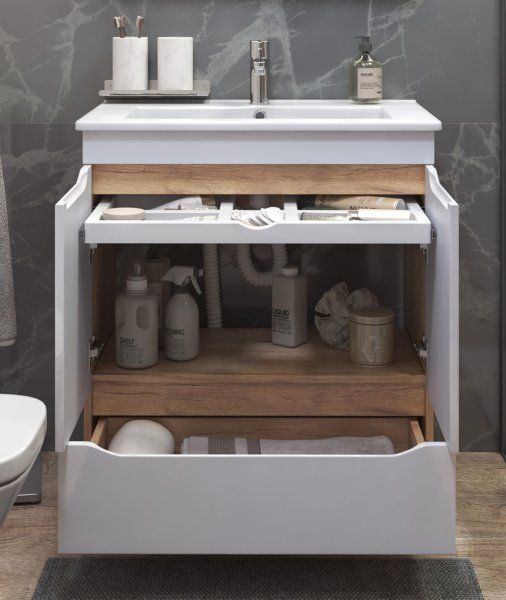 Тумба VIGO Grani 750-2-1 (Оскар) дуб золотой (tn.GRI.OSK.75.2D.1Y дуб золотой)