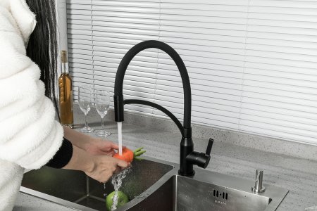 Смеситель для кухни с гибким изливом Frap F4552-6 черный